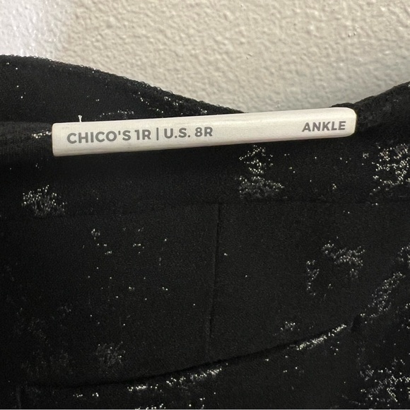 Chico’s So Slimming Brigitte Slim Leg Pull On Pants - Black Silver - Picture 4 of 7